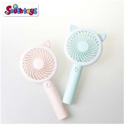 lovely cat best handheld fan aa battery operated with light for kids