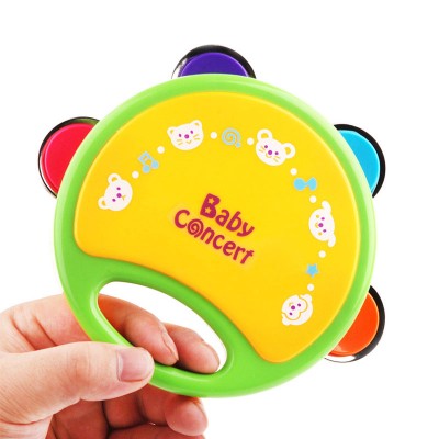 Wholesale Small Plastic Kids Tambourines with Handle and 4 Bells