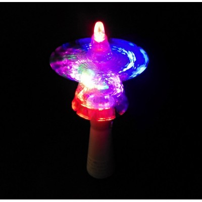 Flashing Colorful  Light Up LED Thrilling Spinning Star Magic Wand for Boys and Girls