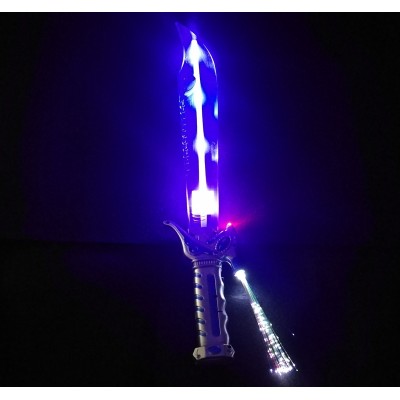 Kids Fun Party Favors LED Light Up Flashing Plastic Fiber Optic Shark Sword Toy