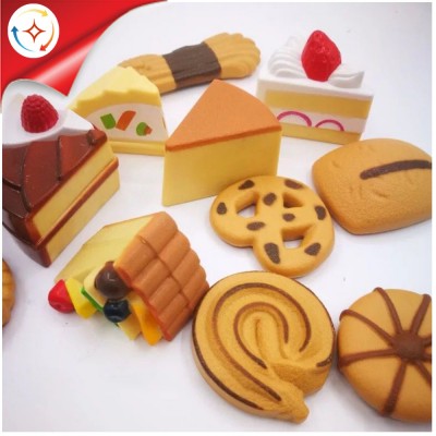 Kids pretend food toy Triple Layer dessert plate party cake and cookies play food set