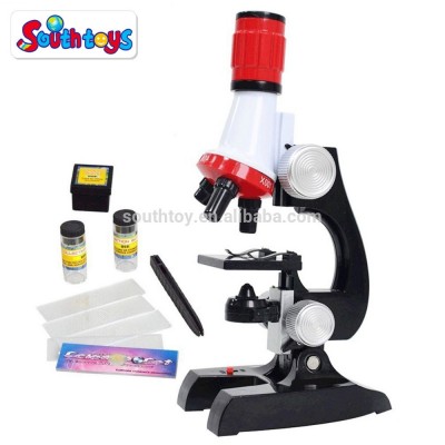 kids science education electric microscope beginner toys kit LED 100X, 400x, and 1200x magnification