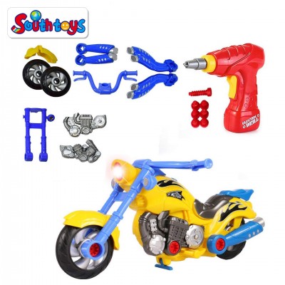 Educational Take-A-Part Motorcycle Toys For Kids With Drill and Power Tools