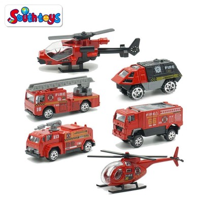 Mini Diecast Fire Engine Truck Set Toys Rescue Play set Emergency Vehicle