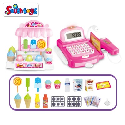 B/O Pretend Play Ice Cream Store and Supermarket Cash Register Toys for Girls