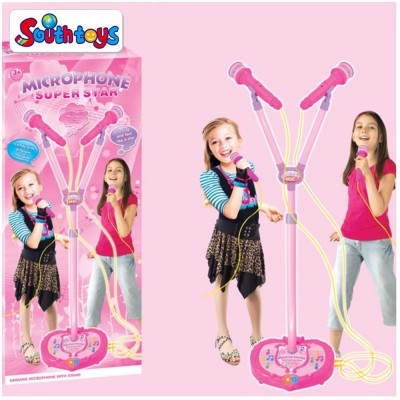 Kids Electric Plastic Musical Toy with Two Microphones and Stand