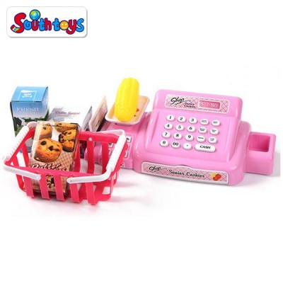 Child Pretend Play Electronic Cash Register Toy Machine for Kids with Sound and Light