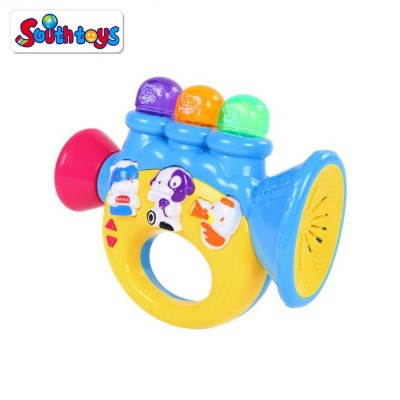 Baby First Plastic Trumpet Learning and Entertainment Electronic Toy Musical Instrument Early Childhood Loudspeaker Gift